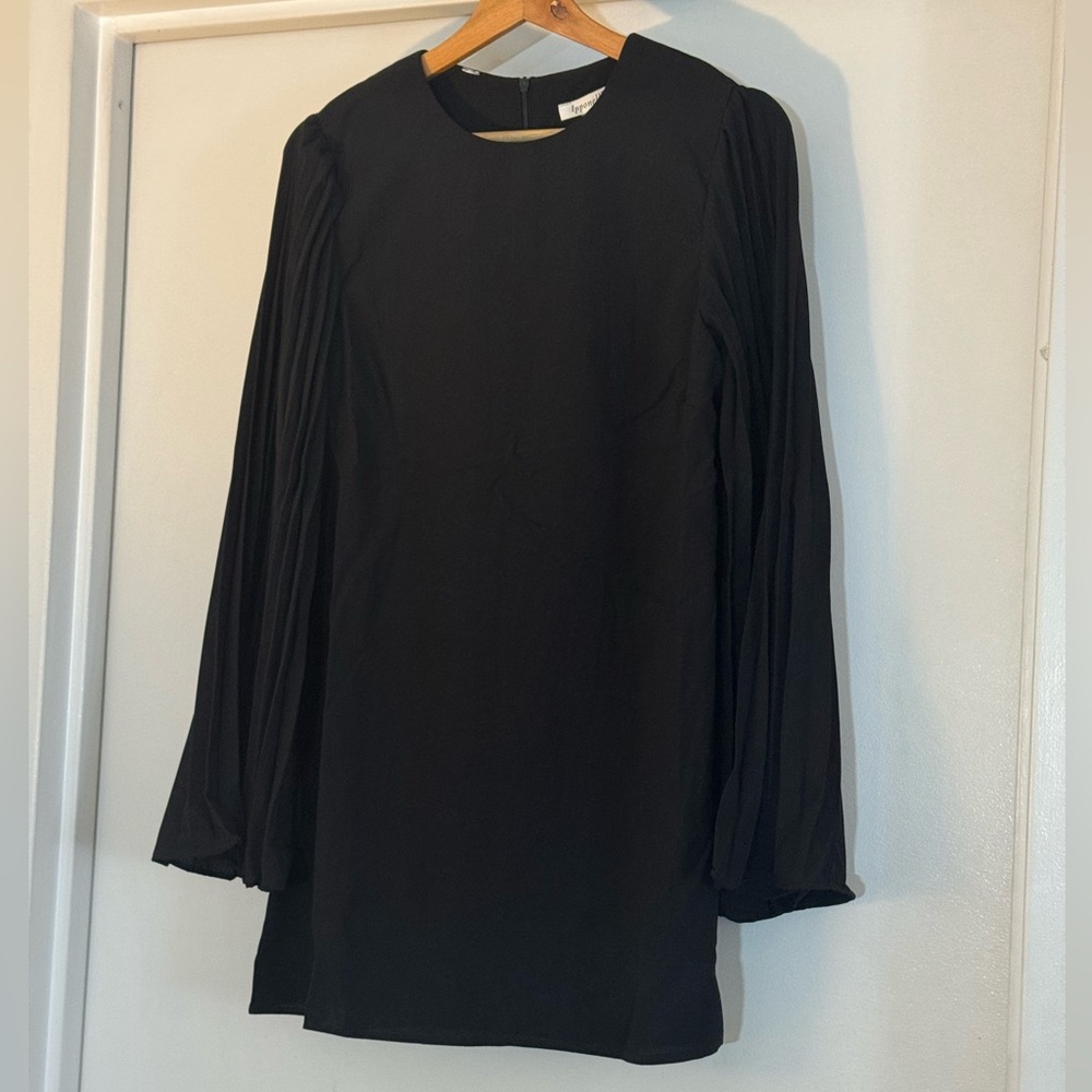 Women’s Black Mini Dress with pleated Bell Sleeves - NWT
